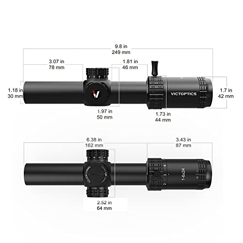 Victoptics S6 1-6X24 30Mm Monotube Sfp 5 Levels Red & Green Illumination Lpvo Matte Black Edge-To-Edge Image Rifle Scope With Zero Reset & Turret Lock For Hunting Shooting Compact Airsoft Rifle Scope #TOP5