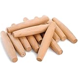 Elsjoy Paquete de 12 rodillos de madera de haya natural de 8 pulgadas para hornear pasteles, antiadherentes