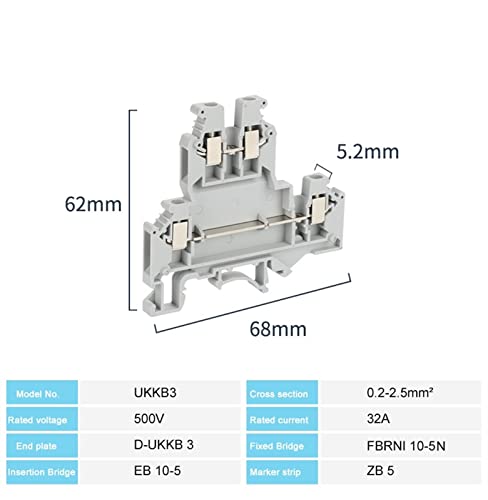 Conector eléctrico de doble nivel UKKB 3 con sistema de tornillo universal 7