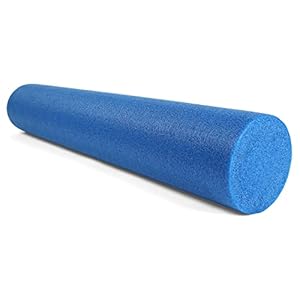 CanDo Blue PE Foam Rollers for Fitness, Exercise Muscle Restoration, Massage Therapy, Sport Recovery and Physical Therapy for Homes, Clinics, and Gyms 6″ x 36″ Round