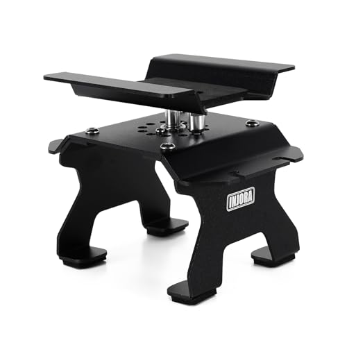 INJORA Aluminum 80g RC Car Stand with Shock Holder for 1/24 1/18 RC Crawler Upgrade(Black)