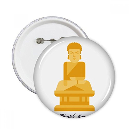 Corée du Grand Bouddha pins badge rond multicolore vêtement customisation lot de 5