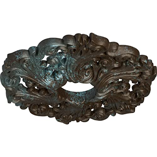 Image of Ekena Millwork CM19ORBBS Orrington Ceiling Medallion, 19 5 /8 OD x 4 3 /4 ID x 1 3 /4 P, Bronze Blue Patina