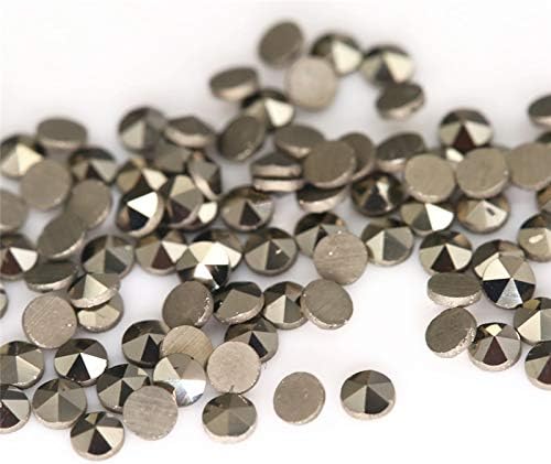 Calvas Black 0.9mm~2mm Round Shape Flat Back Loose Marcasite Stone - (Item Diameter: 1.2mm (100pcs))