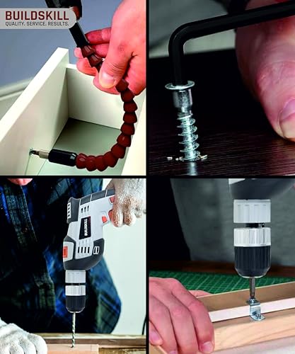 Image of BUILDSKILL 34 Pcs | 800W Professional Drill Machine For Wall Drilling Tools Box Kit | 13MM Keyless Chuck | Copper armature | Measuring Tape | TPR Screwdriver Set (6 Months Warranty)