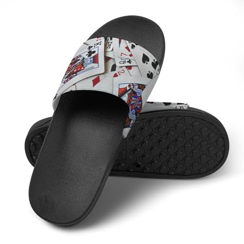 Playing Cards Poker Games Queen King Womens Slide Sandals Non Slip Summer House Slippers for Girls Slip-on Flip Flops4