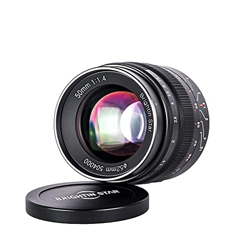 Brightin Star 50mm F1.4 Manual Focus Prime Lens for Fujifilm XF-Mount Mirrorless Cameras - APS-C MF Large Aperture Standard Fixed Lens, Fit for XT5, XT4, XT30, XPRO3/2, XT200, XS-10, XA7, XE4/2, XH1/2