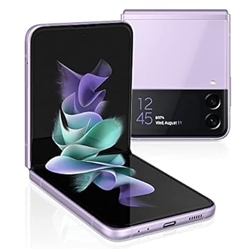 SAMSUNG Galaxy Z Flip 3 5G Cell Phone, Android Smartphone, 128GB, Flex Mode, Super Steady Camera, Ultra Compact, Lavender