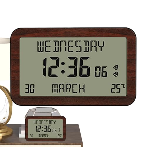 Reloj despertador digital | Reloj despertador digital para mesita de noche - Recordatorios multifunción de alta definición en múltiples idiomas para viajes, hogar, oficina, escritorio, dormitorio