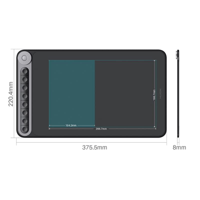 Tableta gráfica digital con dial para PC y Android, área activa de 10,5 x 6,56 pulgadas, sensibilidad a la presión de 8192 niveles, incluye lápiz PW500 sin batería, cable USB-C, receptor 2,4 GHz y adaptador OTG miniatura 7
