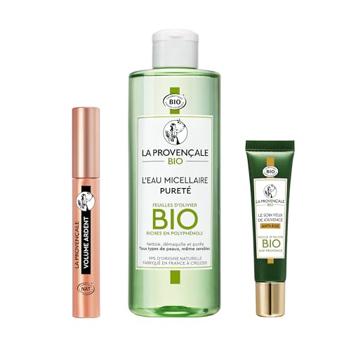 La Provençale Bio - Routine Soin Yeux - 3 produits Bio & Naturel - Mascara, Eau Micellaire et Le Soin de Jouvence Anti-Âge Yeux