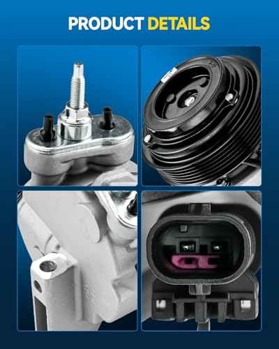 Image of PHILTOP 198352 NEW Air Conditioner AC Compressor with Clutch for 2012-2014 Chevy Impala, 2012 Terrain 3.0L,2013-2016 Terrain 3.6L,2012 Equinox 3.0L,2013-2016 Equinox 3.6L,2014-2016 Impala Limited