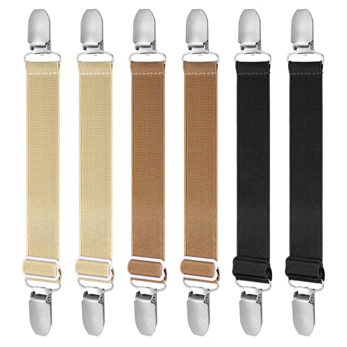 6 Pcs Elastic Cinch Clip, Clothing Cinch Clip Dress Tightener Waist Cincher Clips Belt Clips for Jeans, Pants