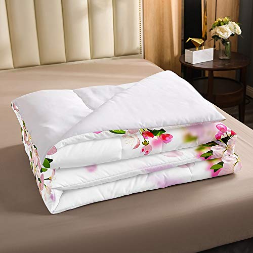 Erosebridal Horse Comforter Set, Cherry Blossoms Flower Bedding Set For Kids Boys Girls Teens, Western Cowboy Indian Duvet Sets Twin Size, Galloping Steed Bedding Comforters Bedroom Decor, White #TOP2