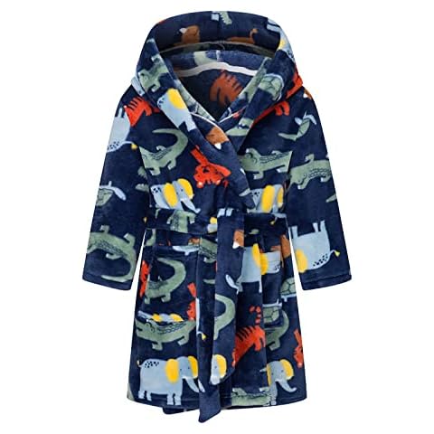 NautySaurs Kids Soft Flannel Bathrobe Cover