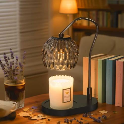 LLampe Réchauffante de Bougie avec Minuterie & Variateur 4 Niveaux – Chauffage Électrique pour Bougies en Pot – Décoration Maison Noire – 2 Ampoules Incluses – Cadeau pour Femmes, Hommes, Maison LLampe Réchauffante de Bougie avec Minuterie & Variateur 4 Niveaux – Chauffage Électrique pour Bougies en Pot – Décoration Maison Noire – 2 Ampoules Incluses – Cadeau pour Femmes, Hommes, Maison