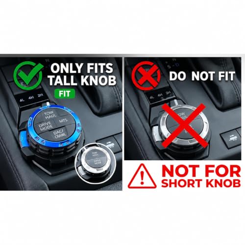 Image of for Toyota Tacoma 2024-2026 & 4Runner 2025-2026, 14-Inch Screen Aluminum Alloy Knob Cover Trim - Fits Push Start, AC, Volume & 4WD Gear Switch (Blue, 6-Piece Set)
