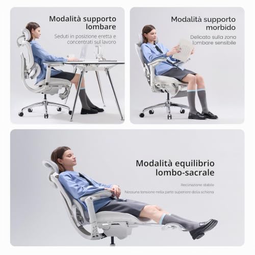 Doro C300 V2 Sedia da Ufficio Ergonomica con Poggiapiedi - Sedia gaming - Immagine 7