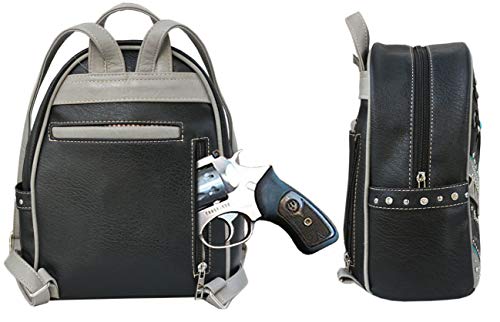 Texas West Western Women's Laser Cut Concho Floral Carry Top Handle Backpack in 4 colors (Brown)2