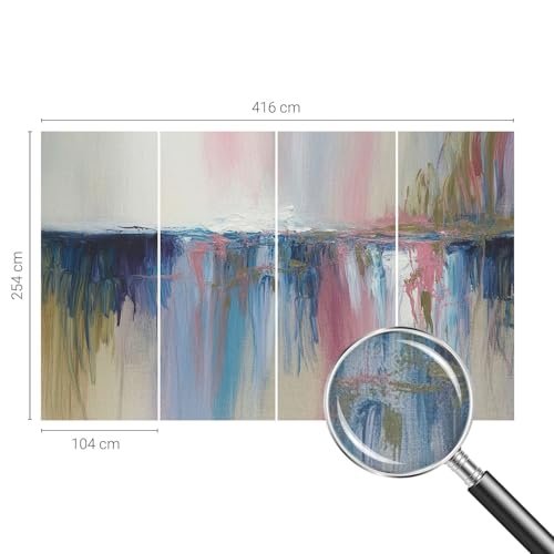 Papier peint autocollant panoramique 416x254 cm motif abstraction colorée pour grand mur