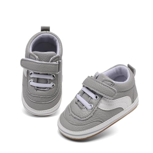 Image of Clowora Baby Boys Girls Shoes Non-Slip Rubber Sole Sneakers Infant First Walking Toddler Crib Shoes Newborn Loafers Flats.