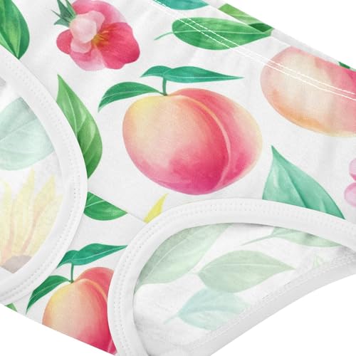 Cotton Girls Underwear Toddlers Watercolor Yellow Sunflowers Peach Leaves Panties for Girl Cartoon Underpants Briefs 2t4
