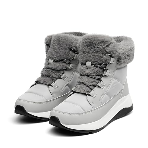 Image of DREAM PAIRS Women's Outdoor Winter Snow Boots | Women Winter Snow Boots, Faux Fur Waterproof Ankle Booties, Zaylee Ladies Slip Resistant Sole Comfortable Short Boots Outdoor