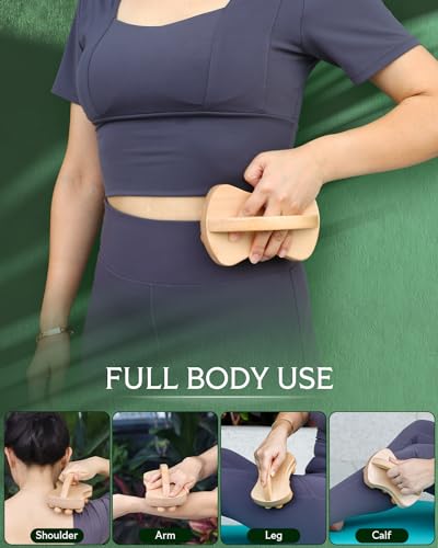 ONUEMP Anti Cellulite Massager Brush, Wood Therapy Massage Tools Lymphatic Drainage Massager, Maderoterapia Kit Colombiana Pressure Point Fascia Massage Tools for Deep Tissue, Body Shaping
