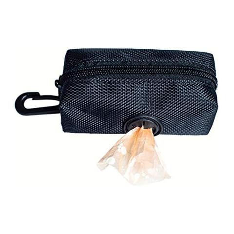 EMFGJ Dog Poop Bag Holder Eco Friendly Puppy Pick Up Waste Bags Leak-Proof Dog Poop Dispenser Pouch Fits for Any Dogs,Black Cover