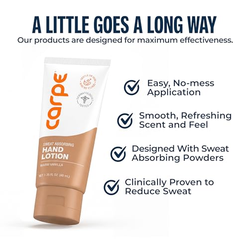 Image of Carpe Sweat Absorbing Hand Lotion, A dermatologist-recommended, smooth lotion that helps stop hand sweat, Great for hyperhidrosis (Warm Vanilla)