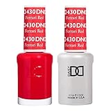 DND Gel Polish Set - 1 each of Red Gel Polish and Red Nail Polish, 430 Ferrari Red, 0.5 Fl Oz