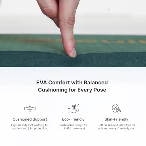 Image of CULT EVA Yoga Knee Pads for Men & Women (Pack of 2) Green 20mm Thick Non-Slip Joint Support Cushion for Yoga, Pilates, Meditation & Floor Exercises Lightweight, Durable & Portable Fitness Accessory