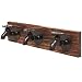 Country Rustic Old Fashion Faucet Wall Mounted Iron & Wood 3 Coat Hooks Garment, Towels, Hat Hanger Rack