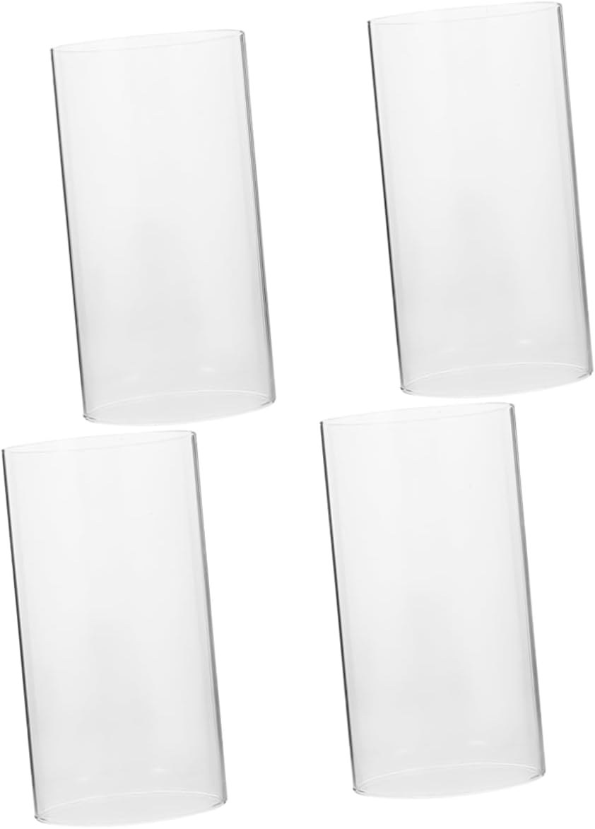MAGICLULU Candle Cover for Table 4pcs Glass Candle Holder Sleeves Drip-Proof Tube Shade for Home Decor