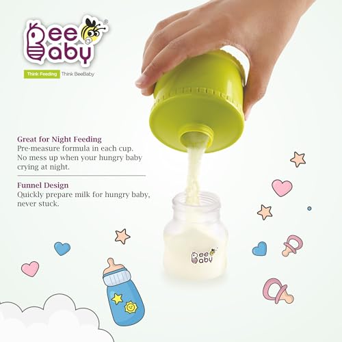 Image of BeeBaby Store and Feed Stackable Milk Powder Container. 3 Layer Multi-Storage, Multi-Functional Food and Milk Dispenser. 100% Bpa Free, Travel Friendly. 0 Months+ (Blue)