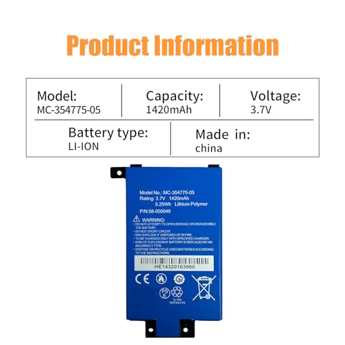 XITAIAN 3.7V 5.25Wh 1420mAh MC-354775-05 58-000049 Ersatz der Batterie für E-Book E-Reader (mit 8 Stück Reparaturwerkzeug)