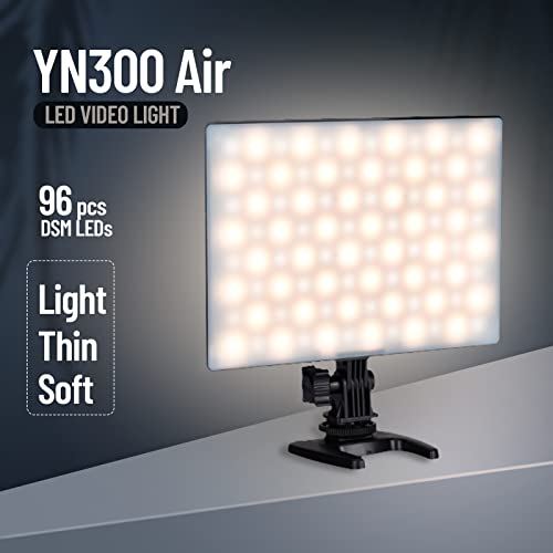 YONGNUO YN300 Air LED Camera Video Light, with Adjustable Color Temperature 3200K-5600K, for Canon Nikon Pentax Olympus Samsung Black - Thumbnail 2