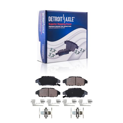 Image of Detroit Axle - Front Brake Kit Rotors & Ceramic Pads w /Clips Hardware Kit | Premium GRADE Replacement for 1990-1993 Accord