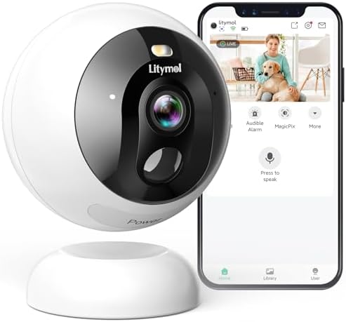 LITYMOL 2K Security Cameras Wireless Outdoor, 32G Magnetic Indoor Camera for Home Security with AI Motion Detection, SD/Cloud Storage, Color Night Vision, 2-Way Audio