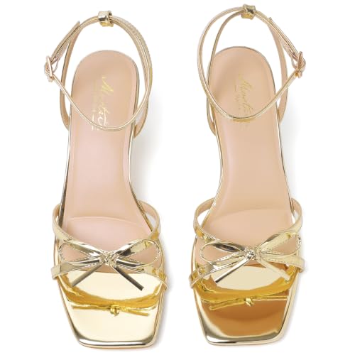 Image of Mostrin Womens Sandals Strappy Heels for Women Ankle Strap Lace Up Heels Square Open Toe Heels Tie Up Stiletto High Heeled Sandals for Prom, Party, Daily Wear