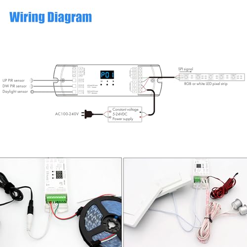 Kit de Luz LED para Escaleras con Sensor de Movimiento 16.4FT Blanco Cálido miniatura 2