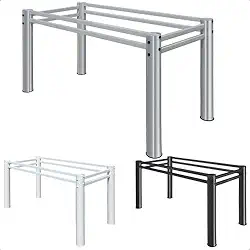 Base Para Mesa De Jantar Para Pedra Granito Vidro Madeira de até 120 x 80cm (Prata)