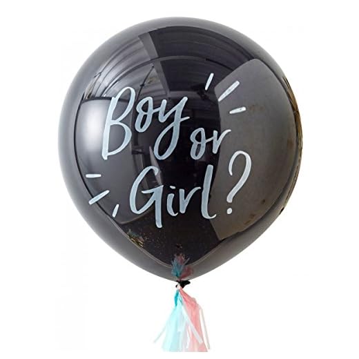 Ginger Ray - Decoración de globos (91 cm) con confeti para revelación de sexo de bebé en baby shower, color negro
