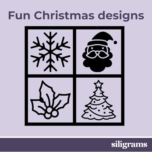 Molde de hielo navideño SILIGRAMS de silicona 4x4x2 pulgadas miniatura 3