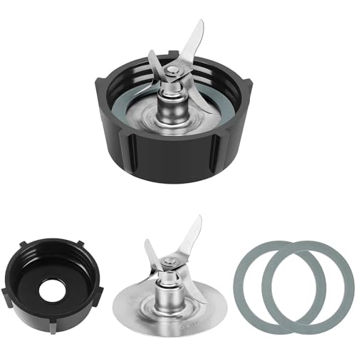 MKVAXR Cuchillas for licuadora Osterizer con Base for Jarra de licuadora y Cuchilla de 4 Puntas 4961 y 2 Juntas de Goma con Junta tórica Conjunto de Cuchillas de licuadora
