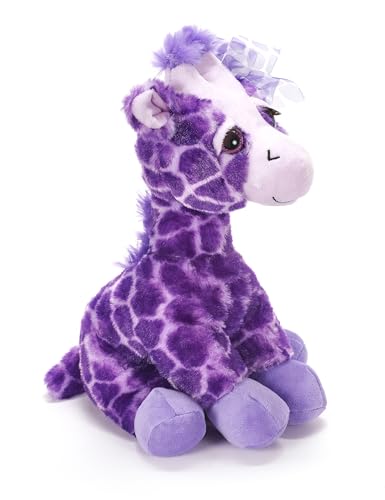 Image of The Petting Zoo Purple Giraffe Stuffed Animal Plushie, Lash’z Zoo Animals, Giraffe Plush Toy 12 inches