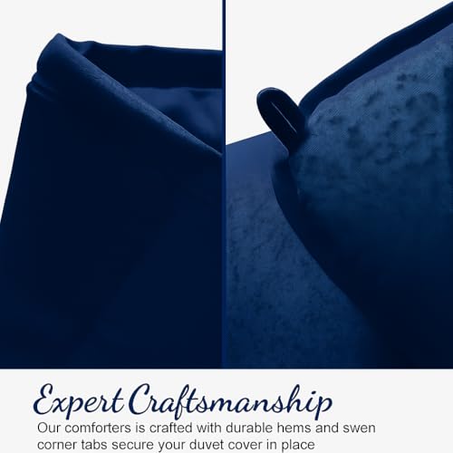 Image of Down Blanket, Extra Lightweight Summer Comforter for Double Bed | 100 GSM Ac Comforter Super Soft Fluffy ComforterDouble Bed Comforter | Dohar | Duvets |Soft Microfiber Fabric (100 GSM, Navy Blue)