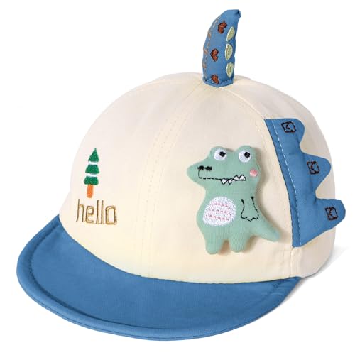 Kids' Baseball Cap - Short Brim Sun Hat Soft Breathable Cute Dinosaur Print Adjustable Summer Outdoor Hat for 0-3 Years
