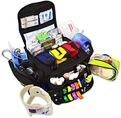Lightning X Stocked X-Large Modular EMT Medic Trauma Bag w/Emergency Medical Fill Kit Supplies - Black