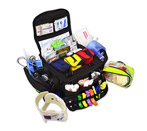 Lightning X Stocked X-Large Modular Emt Medic Trauma Bag W/Emergency Medical Fill Kit Supplies - Black #TOP4